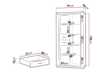 Förvaringsskåp Dallas 44x97 cm - Ek - Förvaring - Skåp - Förvaringsskåp
