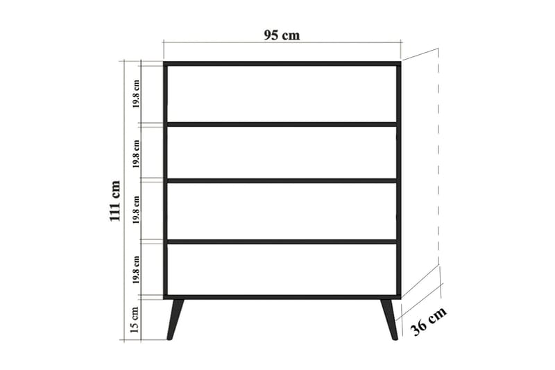 Förvaringsskåp Gillberga 111 cm - Brun/Blå - Förvaringsskåp