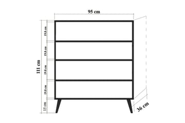 Förvaringsskåp Gillberga 111 cm - Flerfärgad - Förvaring - Skåp - Förvaringsskåp
