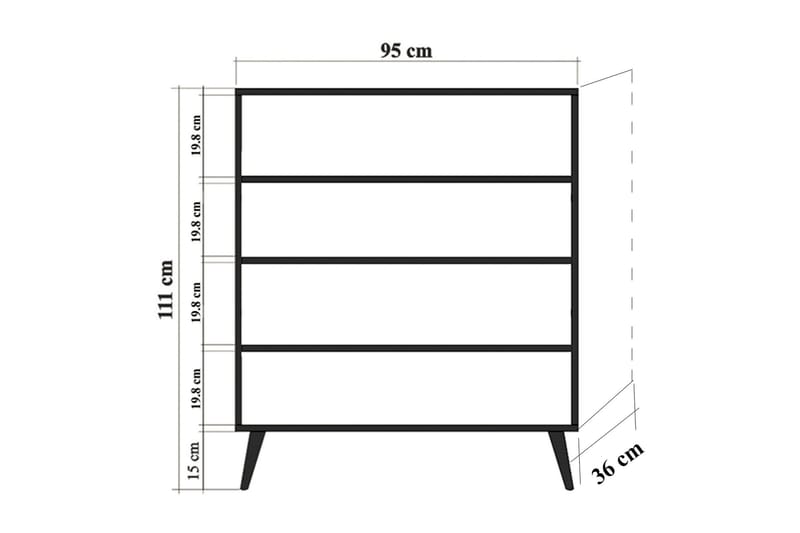 Förvaringsskåp Gillberga 111 cm - Flerfärgad - Förvaring - Skåp - Förvaringsskåp
