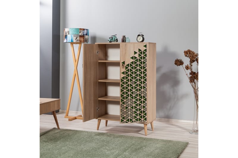 Förvaringsskåp Gillberga 80 cm - Brun/Grön - Förvaring - Skåp - Förvaringsskåp