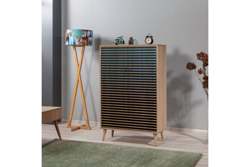 Förvaringsskåp Gillberga 80 cm - Brun/Svart/Blå - Förvaring - Skåp - Förvaringsskåp