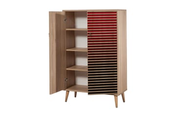Förvaringsskåp Gillberga 80 cm - Brun/Svart/Röd - Förvaring - Skåp - Förvaringsskåp