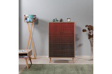 Förvaringsskåp Gillberga 80 cm - Brun/Svart/Röd - Förvaring - Skåp - Förvaringsskåp