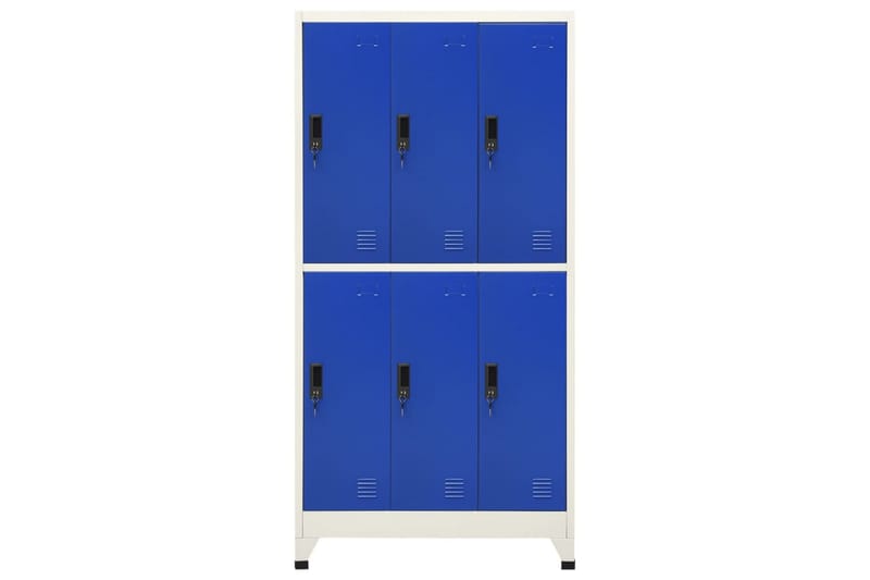 Förvaringsskåp grå och blå 90x45x180 cm stål - Grå - Förvaringsskåp - Klädskåp & omklädningsskåp
