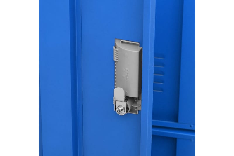 Förvaringsskåp ljusgrå och blå 90x45x92,5 cm stål - Grå - Förvaringsskåp - Klädskåp & omklädningsskåp