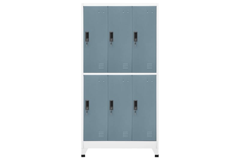 Förvaringsskåp ljusgrå och mörkgrå 90x45x180 cm stål - Mörkgrå - Förvaringsskåp - Klädskåp & omklädningsskåp