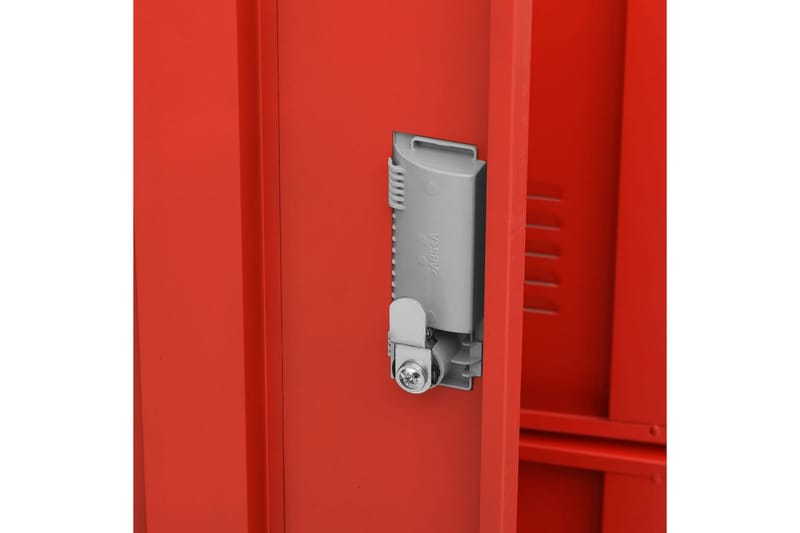 Förvaringsskåp ljusgrå och röd 90x45x92,5 cm stål - Grå - Förvaringsskåp - Klädskåp & omklädningsskåp