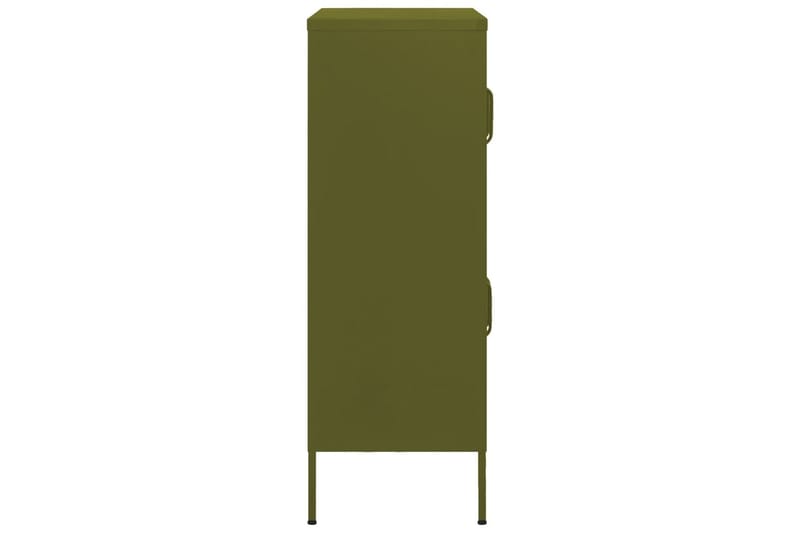 Förvaringsskåp olivgrön 80x35x101,5 cm stål - Grön - Förvaringsskåp