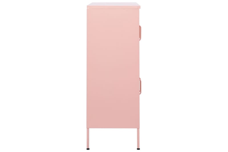 Förvaringsskåp rosa 80x35x101,5 cm stål - Rosa - Förvaringsskåp