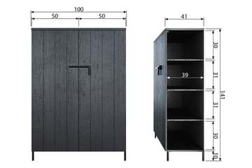 Förvaringsskåp Shamus 100 cm - Svart Tall - Förvaring - Skåp - Förvaringsskåp