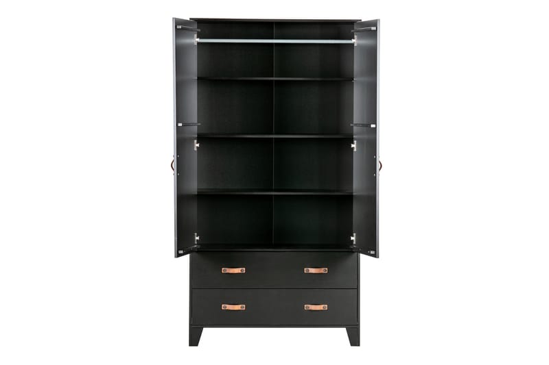 Förvaringsskåp Shirrell 98x190 cm - Svart - Förvaring - Skåp - Förvaringsskåp
