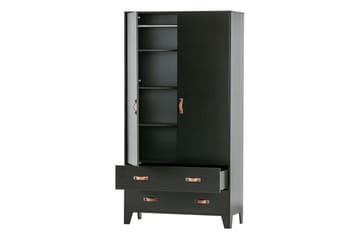 Förvaringsskåp Shirrell 98x190 cm - Svart - Förvaring - Skåp - Förvaringsskåp