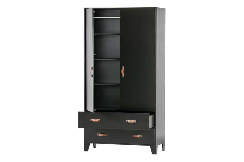 Förvaringsskåp Shirrell 98x190 cm - Svart - Förvaring - Skåp - Förvaringsskåp