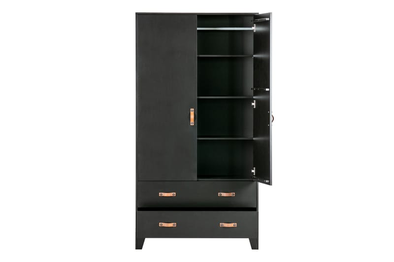 Förvaringsskåp Shirrell 98x190 cm - Svart - Förvaring - Skåp - Förvaringsskåp
