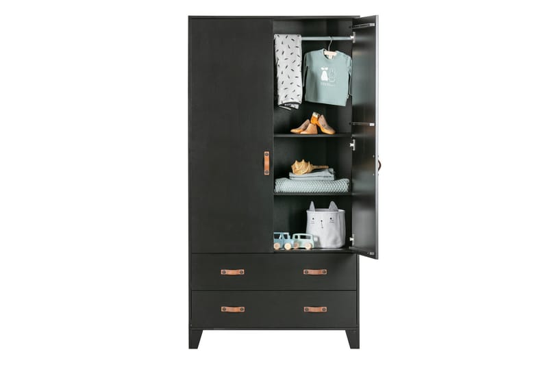 Förvaringsskåp Shirrell 98x190 cm - Svart - Förvaring - Skåp - Förvaringsskåp