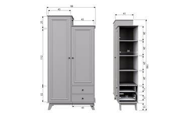 Förvaringsskåp Southwick 98x190 cm - Offwhite - Förvaring - Sk�åp - Förvaringsskåp
