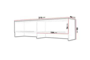 Förvaringsskåp Storli 215x46x58 cm - Vit - Förvaring - Skåp - Förvaringsskåp