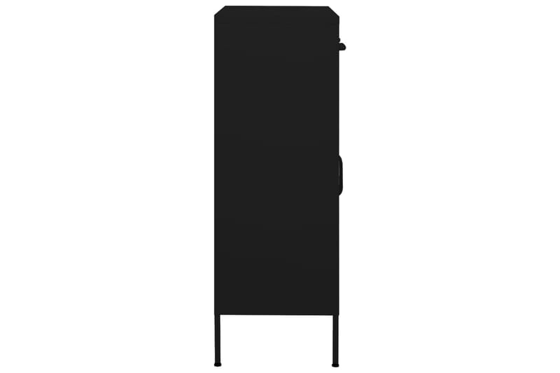 Förvaringsskåp svart 80x35x101,5 cm stål - Svart - Förvaringsskåp