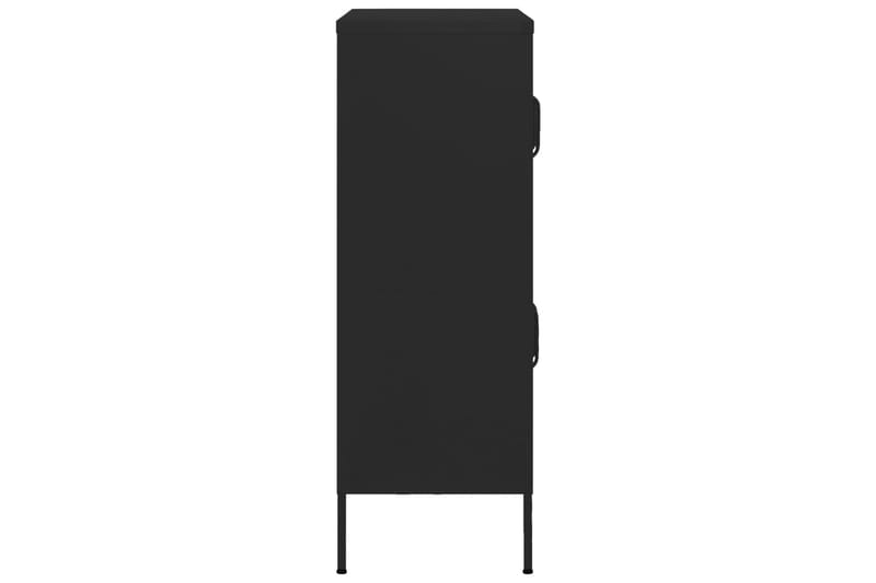 Förvaringsskåp svart 80x35x101,5 cm stål - Svart - Förvaringsskåp