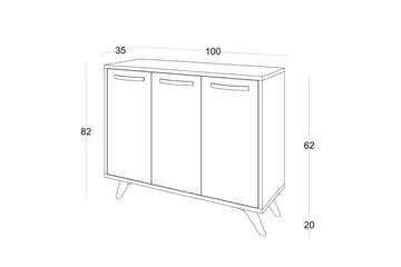 Förvaringsskåp Urgby 100x82 cm - Vit - Förvaring - Skåp - Förvaringsskåp
