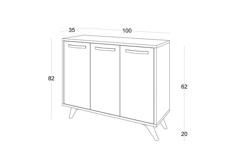 Förvaringsskåp Urgby 100x82 cm - Vit - Förvaring - Skåp - Förvaringsskåp