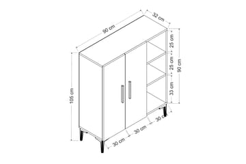 Förvaringsskåp Urgby 90x105 cm - Vit - Förvaring - Skåp - Förvaringsskåp