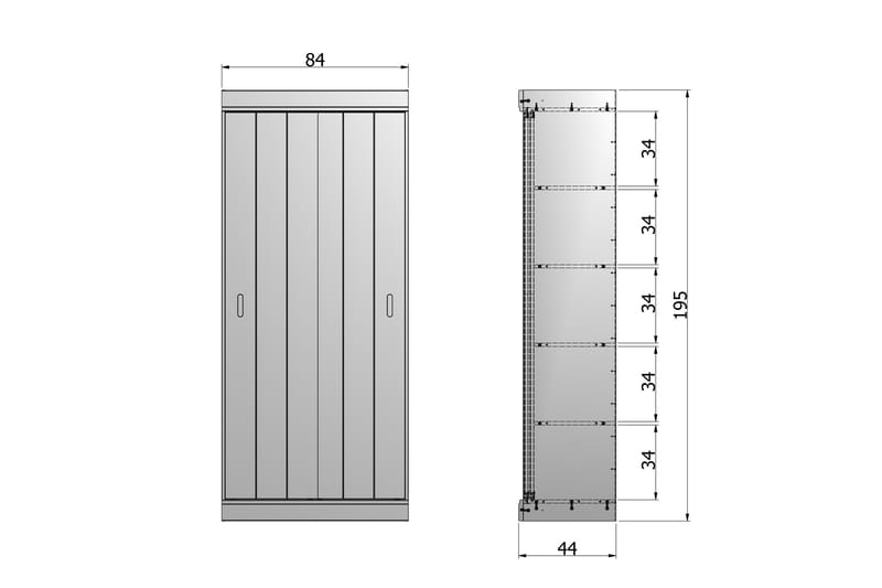 Förvaringsskåp Venkata 195 cm - Vit Tall - Förvaring - Skåp - Förvaringsskåp