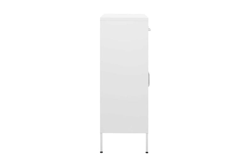 Förvaringsskåp vit 80x35x101,5 cm stål - Vit - Förvaringsskåp