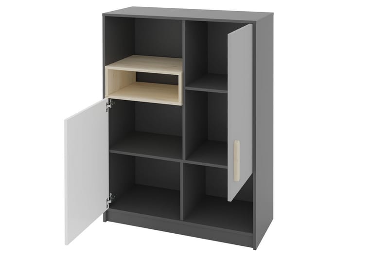 Förvaringsskåp Pok 90x40x130 cm - Svart/Vit - Förvaring - Skåp - Förvaringsskåp