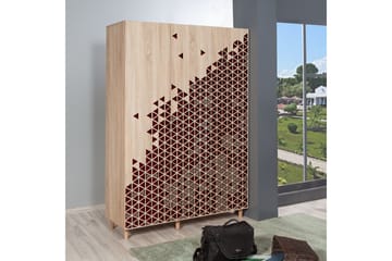 Garderob Gillberga 135 cm - Brun/Röd - Förvaring - Skåp - Förvaringsskåp