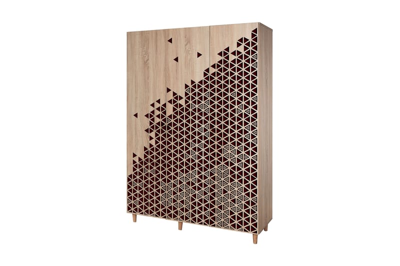 Garderob Gillberga 135 cm, Brun/Röd