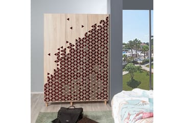 Garderob Gillberga 135 cm - Brun/Röd - Förvaring - Skåp - Förvaringsskåp