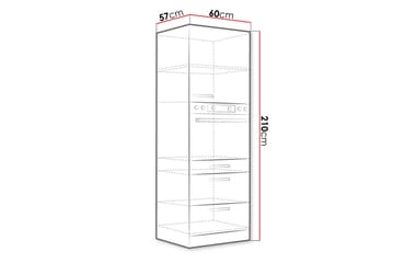 Grey Köksskåp 60x57x210 cm - Grå/Vit - Förvaring - Skåp - Förvaringsskåp