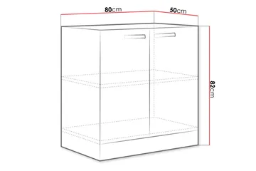 Grey Skåp med dörrar 80x60x82 cm - Grå - Förvaring - Skåp - Förvaringsskåp