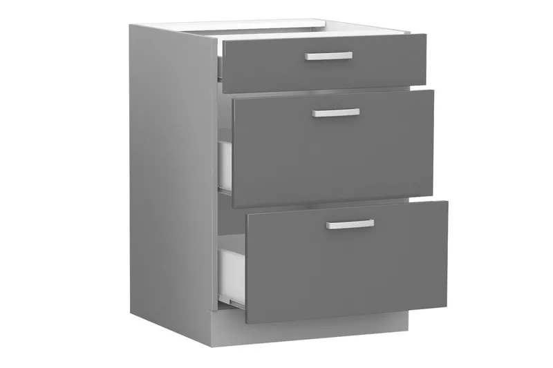 Grey Skåp med lådor 60x52x82 cm - Grå - Förvaring - Skåp - Förvaringsskåp