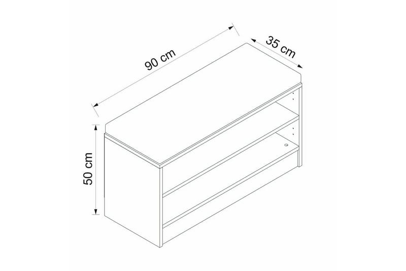 Hew Omklädningsskåp 90x35 cm - Vit - Förvaring - Skåp - Förvaringsskåp