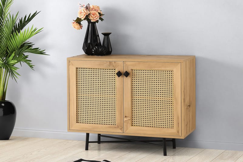Highboard 40x100 cm - Natur/Svart - Förvaring - Skåp - Förvaringsskåp