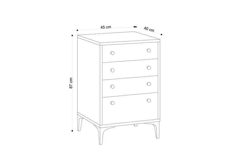 Highboard 40x45 cm - Natur/Svart - Förvaringsskåp