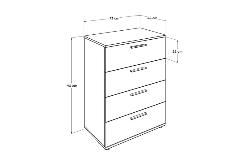 Highboard 73x96 cm - Vit - Förvaringsskåp