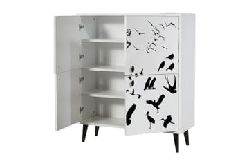 Highboard 95x111 cm - Vit/Svart - Förvaring - Skåp - Förvaringsskåp