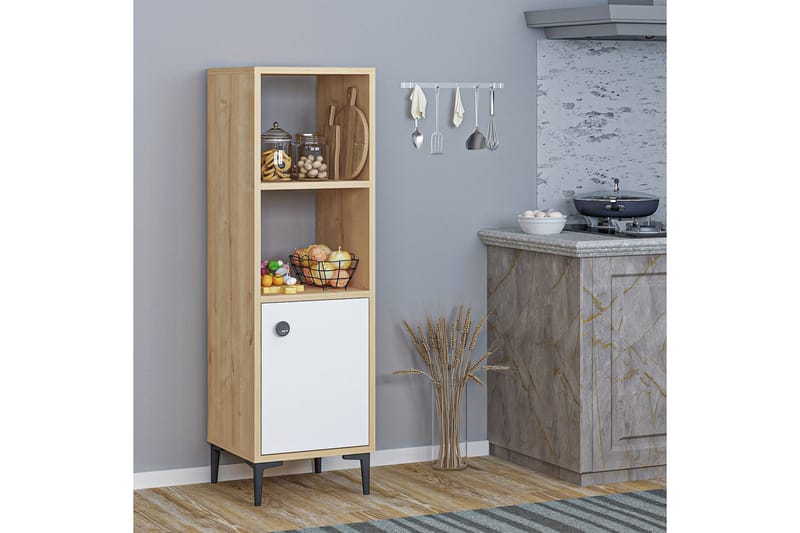 Highboard Alonea 39x35 cm - Blå/Natur/Vit - Förvaring - Skåp - Förvaringsskåp