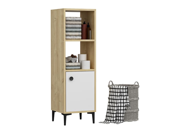 Highboard Alonea 39x35 cm - Blå/Natur/Vit - Förvaringsskåp