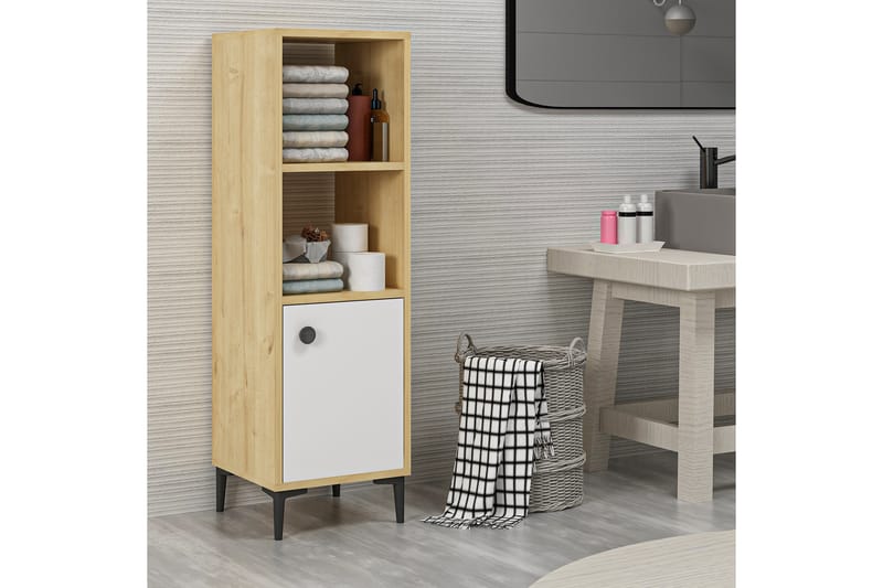 Highboard Alonea 39x35 cm - Blå/Natur/Vit - Förvaringsskåp