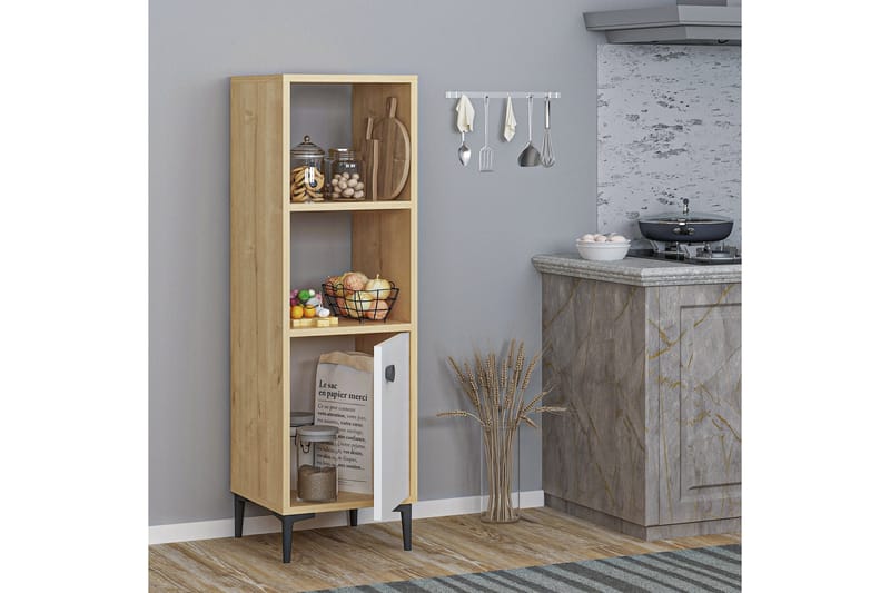 Highboard Alonea 39x35 cm - Blå/Natur/Vit - Förvaringsskåp