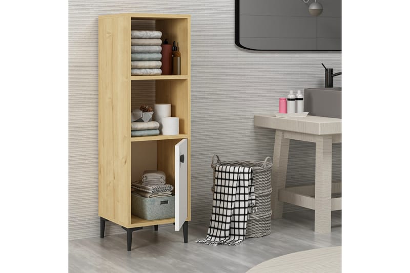 Highboard Alonea 39x35 cm - Blå/Natur/Vit - Förvaringsskåp