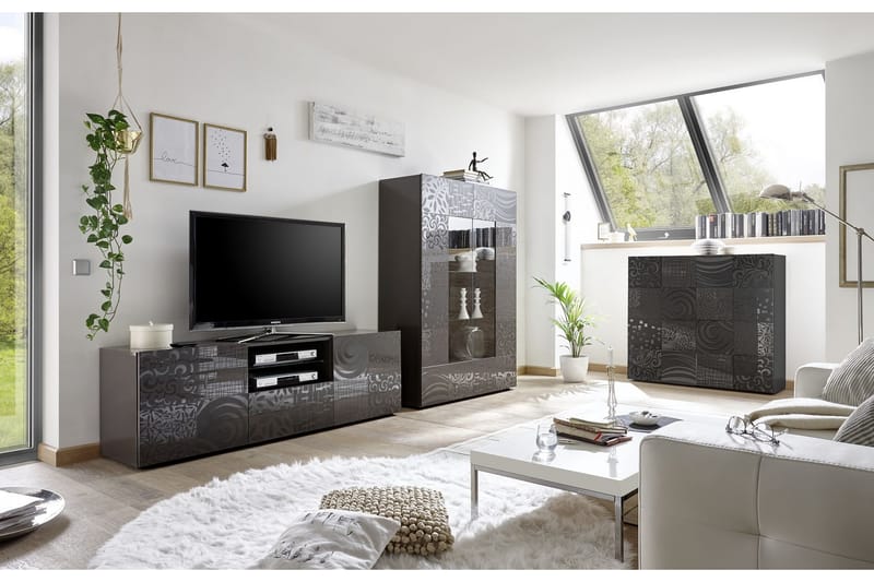 Highboard Bayoner 121 cm - Grå - Förvaring - Skåp - Förvaringsskåp
