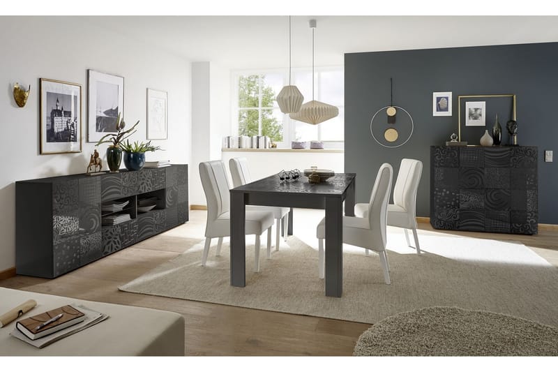 Highboard Bayoner 121 cm - Grå - Förvaring - Skåp - Förvaringsskåp