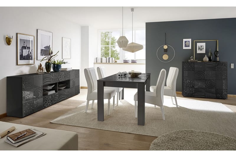 Highboard Bayoner 121 cm - Grå - Förvaring - Skåp - Förvaringsskåp