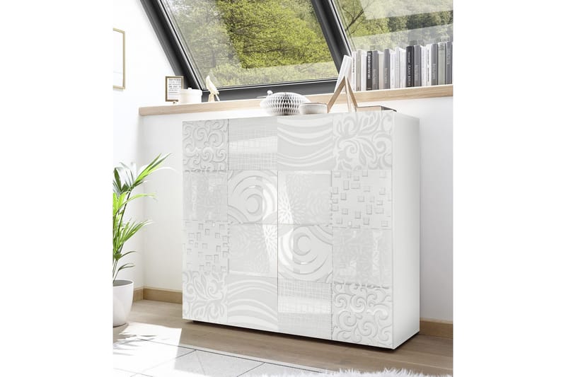 Highboard Bayoner 121 cm - Vit - Förvaring - Skåp - Förvaringsskåp